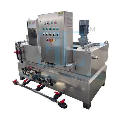 Continu procesparameterbewaking met een doseringssysteem voor polymeren Drie mengtanks en precieze stroomregulerende kleppen