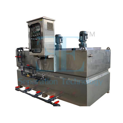 PLC gecontroleerd polymer doseringssysteem met touchscreen en 0,75kW opslagrooster