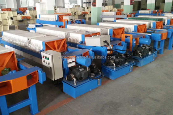 Handmatige hydraulische filterpers 6m2 voor het ontwateren van slib 220V-415V